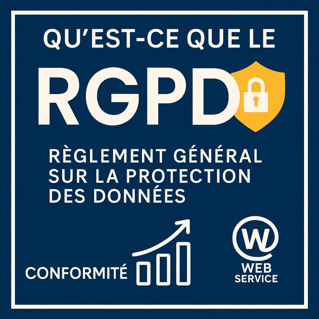 Infographie expliquant le RGPD, règlement général sur la protection des données personnelles et la conformité des sites web
